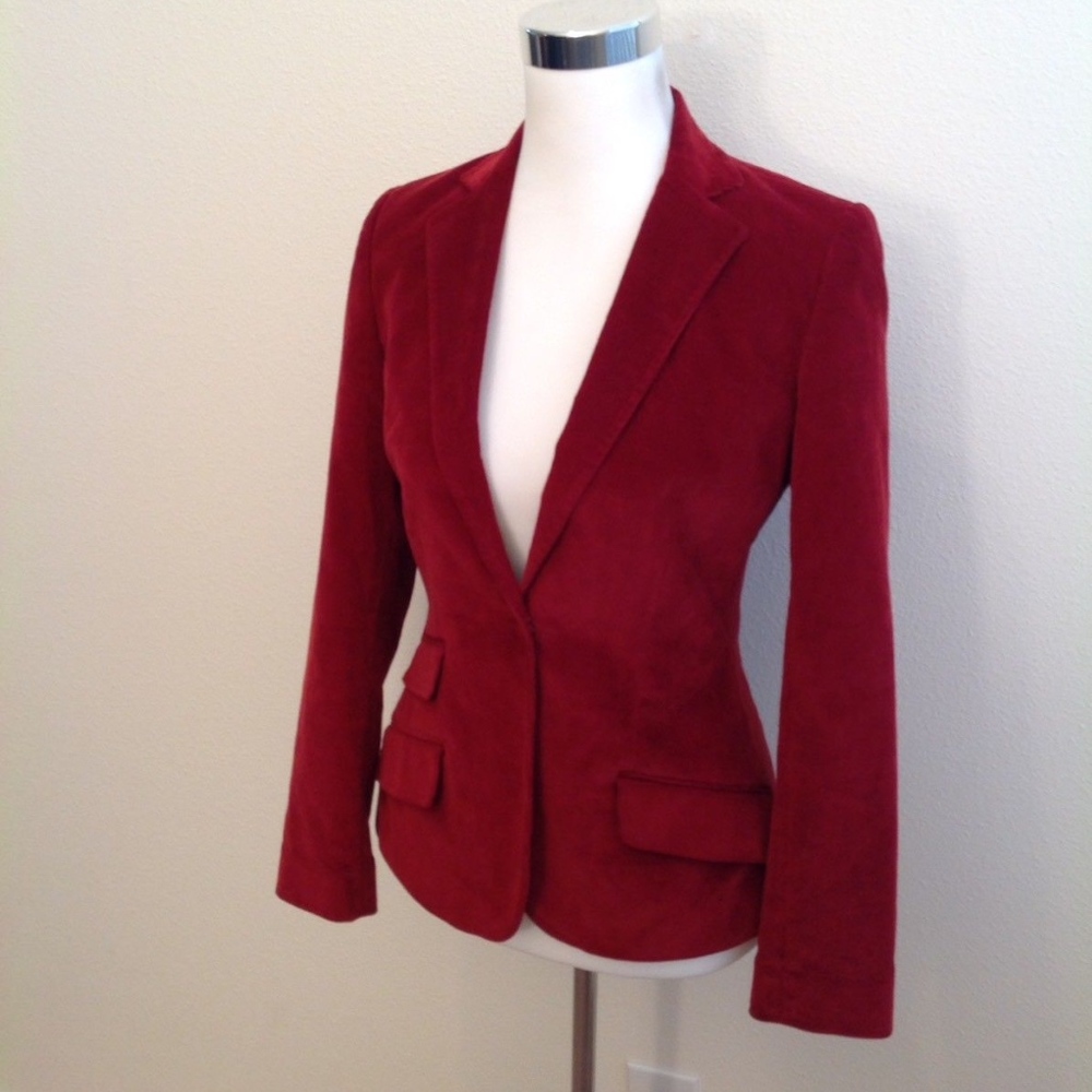Dolce & Gabbana Jacket 40 Red Corduroy Cotton Long - Picture 5 of 7